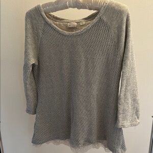 Gray Textured Knit Sweater